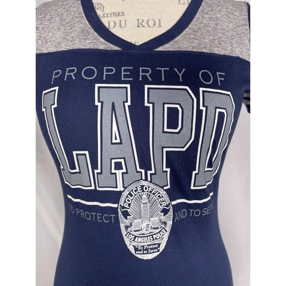 LAPD Los Angeles Police Gear Blue Badge T-Shirt Women's SMALL - Picture 2 of 8
